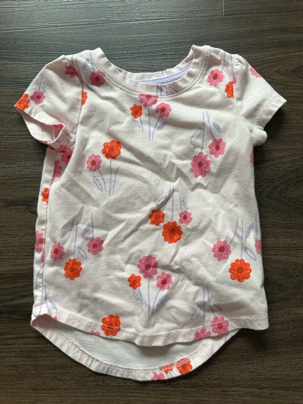 Cat & Jack 2T Toddler Girl Pink Floral Short Sleeve Tee
